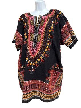 Anandas Collection Dashiki Tunic Top Plus OSFA